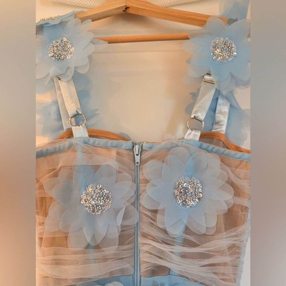 NWOT BRONX AND BANCO Rosalie Powder Blue Gown, wedding guest max dress - Picture 14 of 16